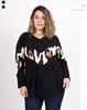 Immagine di CURVY GIRL COLOUR BLOCK V NECK TOP